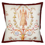 Декоративная подушка бежевая с растительным орнаментом Raffael Angel Beige Red Cushion варинант исполнения - 1 | Loft Concept в Волгограде