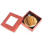 Зеркало карманное складное круглое из натурального камня Оникс в подарочной упаковке Gold Stone Mirrors варинант исполнения - 3 | Loft Concept в Волгограде