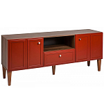 ТВ-тумба красная из массива бука с 2-мя дверками и ящиком Wenge Light варинант исполнения - 1 | Loft Concept в Волгограде