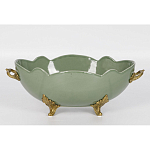 Чаша зеленого цвета из фарфора с волнообразным краем Eden Garden porcelain and bronze варинант исполнения - 3 | Loft Concept в Волгограде