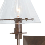 Бра с прозрачным стеклянным абажуром в форме конуса Bartolomeo Bronze варинант исполнения - 1 | Loft Concept в Волгограде