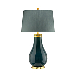 Настольная лампа с коническим дымчато-зелёным абажуром из искусственного шёлка Quintiesse варинант исполнения - 2 | Loft Concept в Волгограде