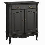 Буфет черный из массива бука с ящиком и 2-мя дверцами в стиле прованс Black Provence варинант исполнения - 1 | Loft Concept в Волгограде