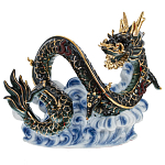 Декоративная фарфоровая статуэтка Китайский дракон на облаке Зеленый варинант исполнения - 1 | Loft Concept в Волгограде