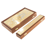 Нарды настольные из натурального камня лазурит и долерит Backgammon from Stone варинант исполнения - 12 | Loft Concept в Волгограде