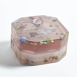 Шкатулка из эпоксидной смолы с цветами розовая Epoxy Resin Square Box Pink варинант исполнения - 5 | Loft Concept в Волгограде