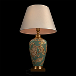 Настольная лампа бирюзовая с цветочным принтом Turquoise Flight варинант исполнения - 4 | Loft Concept в Волгограде