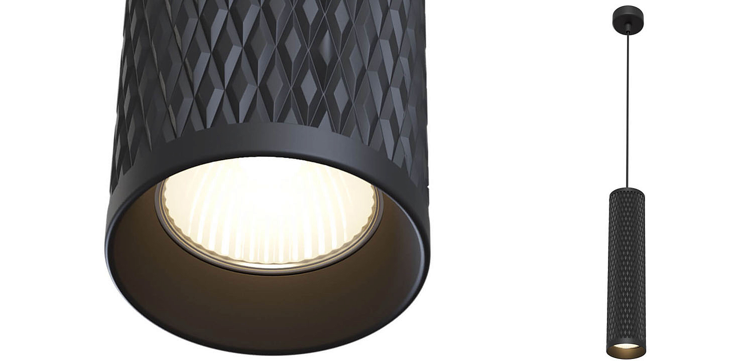 Подвесной светильник Trumpet tube black rhombus Подвесной светильник Trumpet tube black rhombus - Loft-Concept в Волгограде