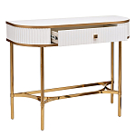Консоль с ящиком белая с золотом Textured White Console with Gold варинант исполнения - 2 | Loft Concept в Волгограде