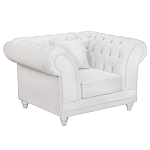 Кресло низкое с мягкой обивкой из велюра на 4-х ножках из массива березы Sophie Armchair white варинант исполнения - 1 | Loft Concept в Волгограде