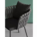 Стул мягкий с декором в виде плетеных лент на спинке и подлокотниках Semicircular Chair Decorated with Ribbons варинант исполнения - 4 | Loft Concept в Волгограде