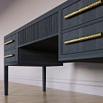 Большой Рабочий стол Primo с 5 выдвижными ящиками Черный дуб варинант исполнения - 3 | Loft Concept в Волгограде