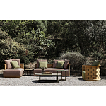 Дизайнерский уличный диван из массива дерева с плетеной спинкой PALINFRASCA Sofa варинант исполнения - 23 | Loft Concept в Волгограде