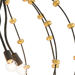 Люстра в форме шара с золотыми элементами на чёрном каркасе Arced Lines варинант исполнения - 1 | Loft Concept в Волгограде