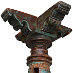 Антикварная колонна из массива тика Unique Indian Antique Column варинант исполнения - 2 | Loft Concept в Волгограде