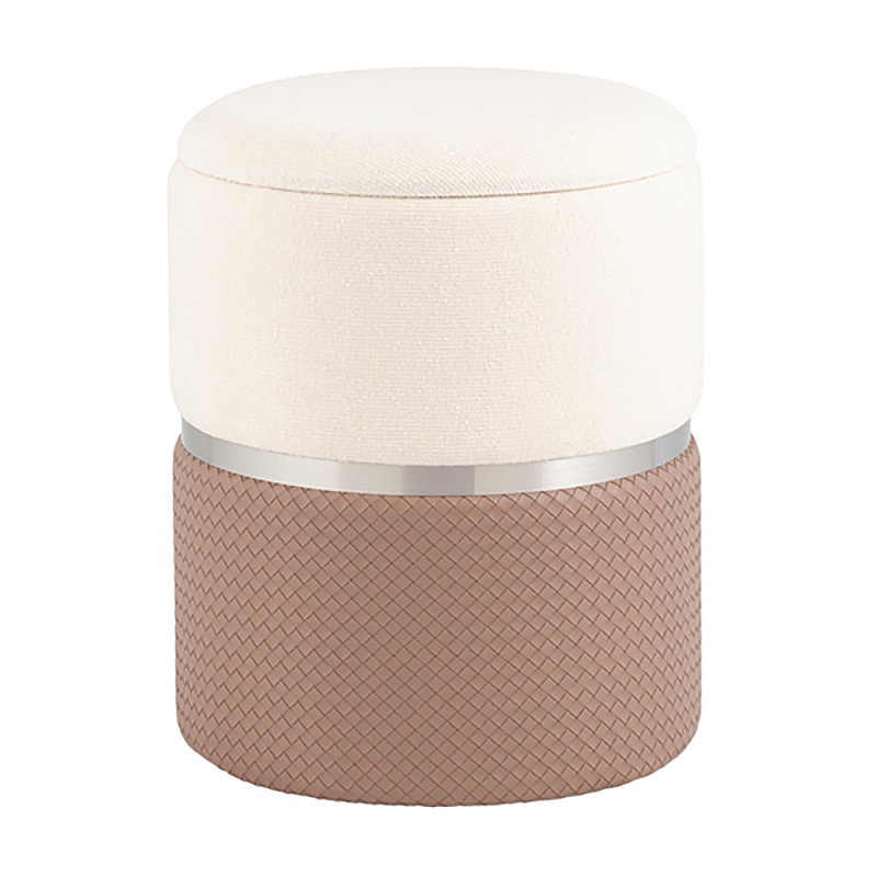 Пуф Mauldine с ящиком светло-коричневый с экокожей Охра Молочный в Волгограде | Loft Concept 