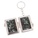 Зеркало брелок складное двухстороннее из натурального камня Серафинит Stone Mirrors варинант исполнения - 2 | Loft Concept в Волгограде