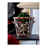 Кашпо из фарфора черная с цветочной росписью и бронзовой стрекозой Spring Garden варинант исполнения - 4 | Loft Concept в Волгограде