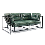 Диван Лофт Натуральная Винтажная кожа Зеленый Two Seat Encounter Leather Sofa варинант исполнения - 2 | Loft Concept в Волгограде