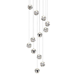 Люстра каскадня с 12-ю прозрачными шарообразными плафонами Bubbles Bocci варинант исполнения - 1 | Loft Concept в Волгограде