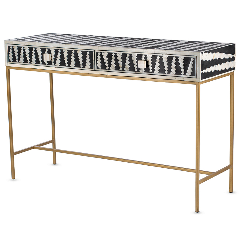 Консоль Mandika Bone Inlay Console ivory ( слоновая кость ) Черный Бронза Консоль Mandika Bone Inlay Console ivory ( слоновая кость ) Черный Бронза в Волгограде | Loft Concept