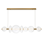 Подвесной светильник линейный с прозрачными стеклянными шарами разного диаметра Eurofase варинант исполнения - 11 | Loft Concept в Волгограде