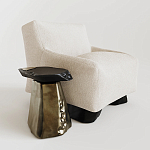 Кресло Cannes с мягкой обивкой букле молочного цвета  варинант исполнения - 1 | Loft Concept в Волгограде