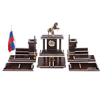 Настольный письменный набор из природного камня обсидиана с декором в виде Коня Team leader варинант исполнения - 1 | Loft Concept в Волгограде