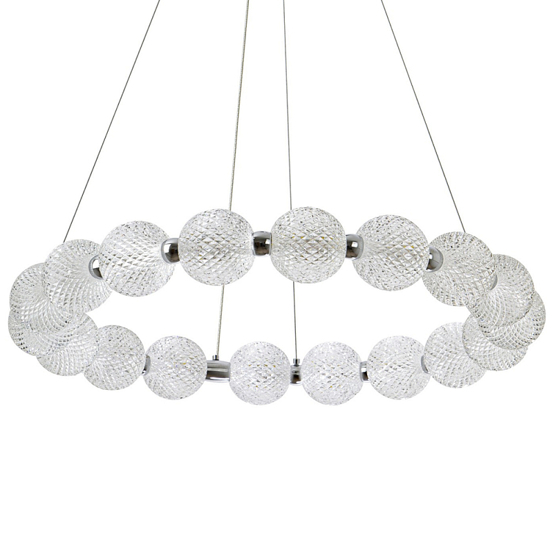 Светодиодная кольцевая люстра с круглыми плафонами Crystal Globule Chandelier Chrome Прозрачный Хром Светодиодная кольцевая люстра с круглыми плафонами Crystal Globule Chandelier Chrome Прозрачный Хром в Волгограде | Loft Concept