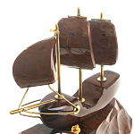 Часы настольные в виде парусника из натурального камня Обсидиан Sailboat Stone Clock варинант исполнения - 3 | Loft Concept в Волгограде