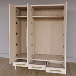 Большой Шкаф Primo Светлый дуб с 3 дверьми и 3 выдвижными ящиками варинант исполнения - 6 | Loft Concept в Волгограде