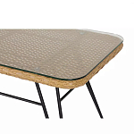 Журнальный столик с столешницей из ротанга и стекла Wicker Tabletop Under Glass варинант исполнения - 2 | Loft Concept в Волгограде