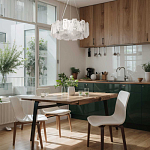 Люстра круглая с подвесными прямоугольными пластинами из стекла Glacier Panels варинант исполнения - 11 | Loft Concept в Волгограде