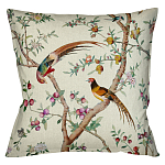 Подушка декоративная с изображением птиц в саду Beige Chinoiserie Birds in the Peach Orchard Cushion варинант исполнения - 1 | Loft Concept в Волгограде