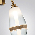 Бра со стеклянным плафоном конусообразной формы и декоративной вставкой из джута Tectona  варинант исполнения - 5 | Loft Concept в Волгограде