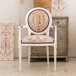 Полукресло из массива бука бежевое с растительным орнаментом Raffael Angel Beige Chair варинант исполнения - 9 | Loft Concept в Волгограде