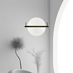 Светодиодный подвесной светильник круглой формы с металлическим черным каркасом Marble Glow варинант исполнения - 5 | Loft Concept в Волгограде