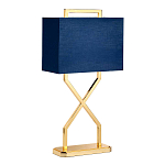 Настольная лампа с основанием из полированного золота и прямоугольным абажуром глубокого синего цвета Elstead Lighting варинант исполнения - 5 | Loft Concept в Волгограде