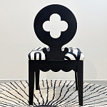 Дизайнерский стул с круглой деревянной спинкой Black and White Clover варинант исполнения - 3 | Loft Concept в Волгограде