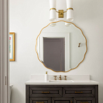 Золотое настенное зеркало Yvon Mirror варинант исполнения - 4 | Loft Concept в Волгограде