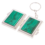 Зеркало брелок складное двухстороннее из натурального камня Малахит Stone Mirrors варинант исполнения - 2 | Loft Concept в Волгограде
