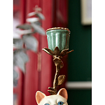 Подсвечник в виде кошки из фарфора с бронзовыми элементами Paradise Cat варинант исполнения - 7 | Loft Concept в Волгограде