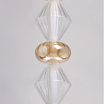 Подвесной светильник с вертикальной композицией из прозрачных и янтарных стеклянных шаров и ромбов Gabriel Scott Luna варинант исполнения - 14 | Loft Concept в Волгограде