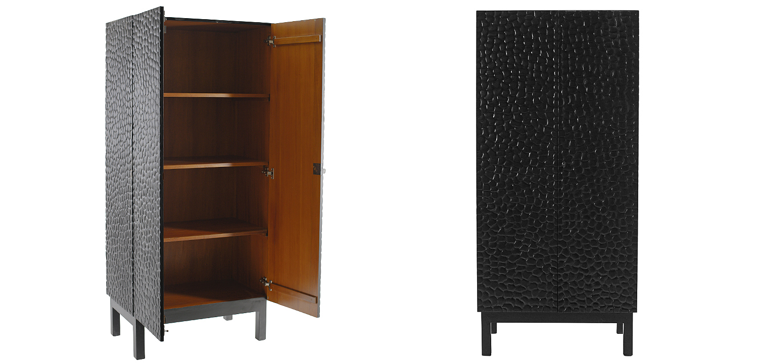 Шкаф Black Pebble Wood Carved Cabinet Шкаф Black Pebble Wood Carved Cabinet - Loft-Concept в Волгограде