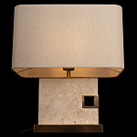 Настольная лампа с прямоугольным основанием из натурального камня c тканевым абажуром Lapis Tiburtinus варинант исполнения - 4 | Loft Concept в Волгограде