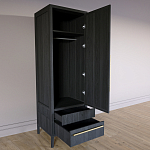 Узкий Шкаф Primo с 2 выдвижными ящиками Черный дуб варинант исполнения - 7 | Loft Concept в Волгограде