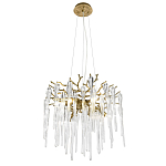 Люстра подвесная круглая в виде ветвей деревьев бронзового цвета с прозрачными подвесками-каплями Droplet Chandelier варинант исполнения - 1 | Loft Concept в Волгограде