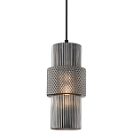 Подвесной светильник со стеклянным рифленым плафоном цилиндрической формы Eliara 13 варинант исполнения - 9 | Loft Concept в Волгограде