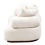 Трехместный диван с обивкой букле молочного цвета Leonois Boucle Sofa варинант исполнения - 3 | Loft Concept в Волгограде