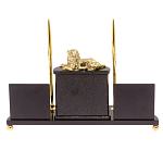 Настольный канцелярский набор из нефрита с декором в виде льва Golden Lion варинант исполнения - 3 | Loft Concept в Волгограде